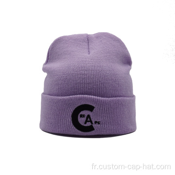 Chapeau de bonnet en tricot en acrylique avec logo